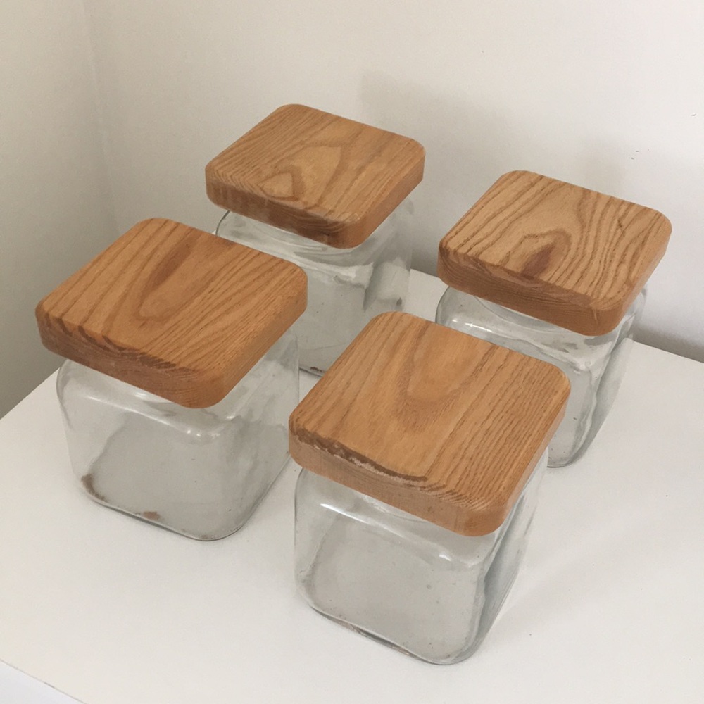 Glass Jars with Wooden Lids